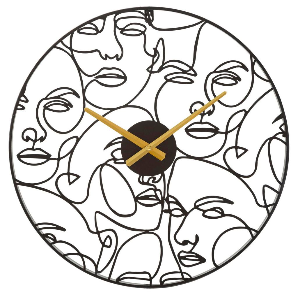 Mauro Ferretti Wanduhr Gesichter Ø 50x3,5 cm schwarz