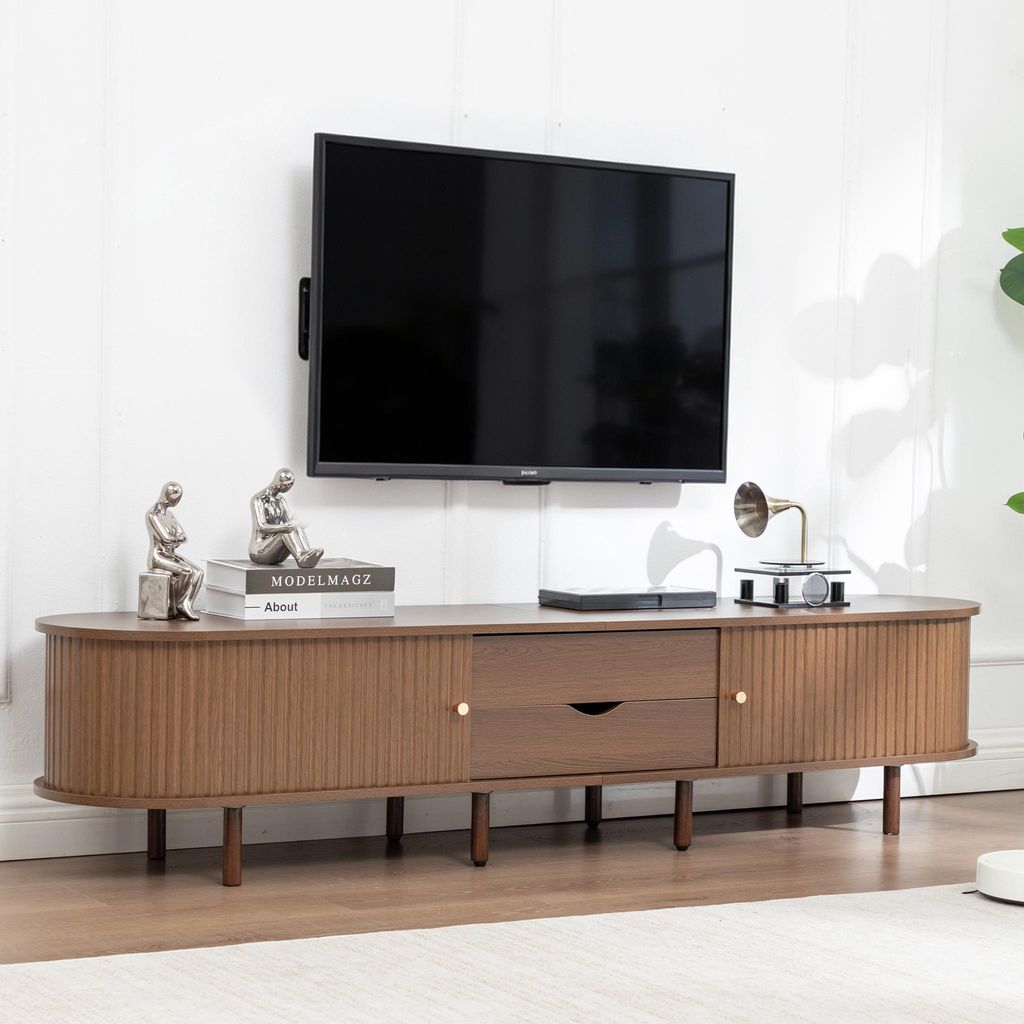 GIHAUVIA TV-Ständer mit 2 Schubladen und 2 Rolltüren TV Produktbild 