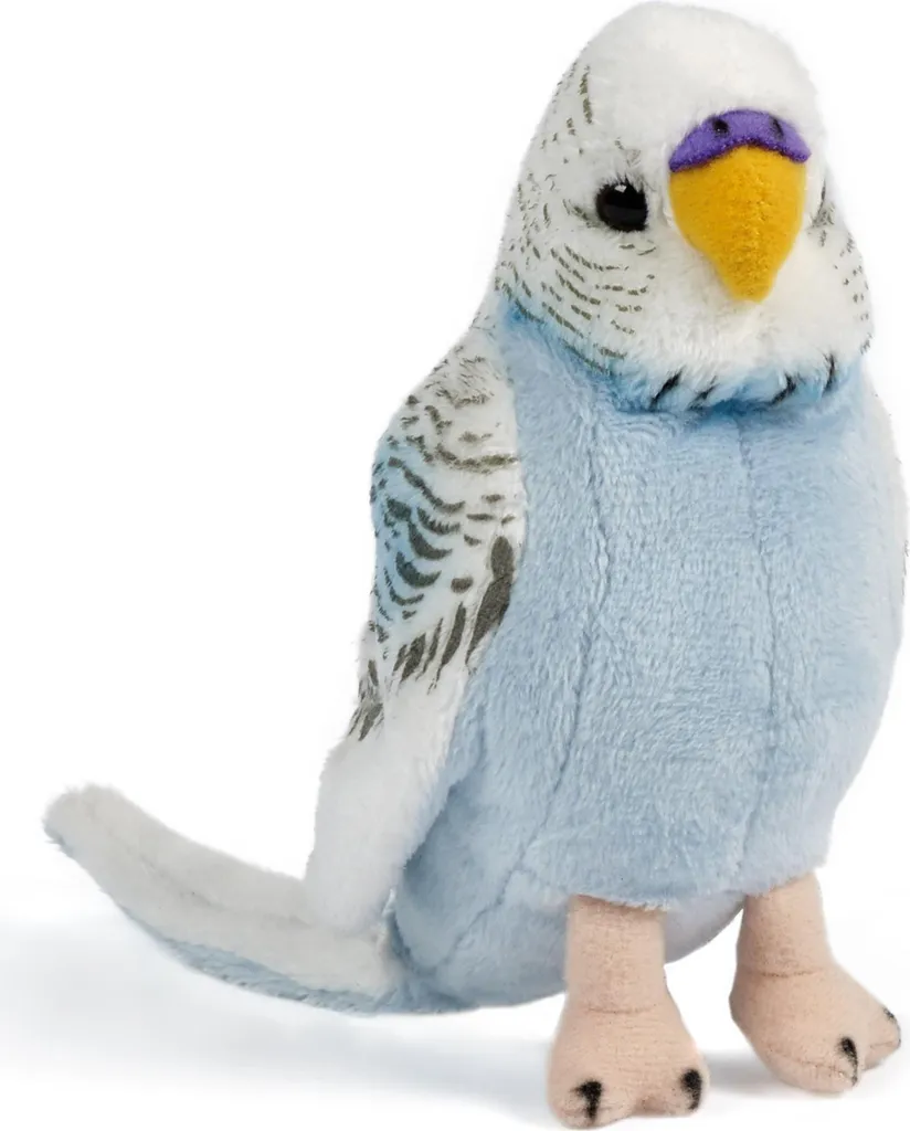 Perruche Bleue en Peluche avec Doudou : Finition Réaliste Living Nature