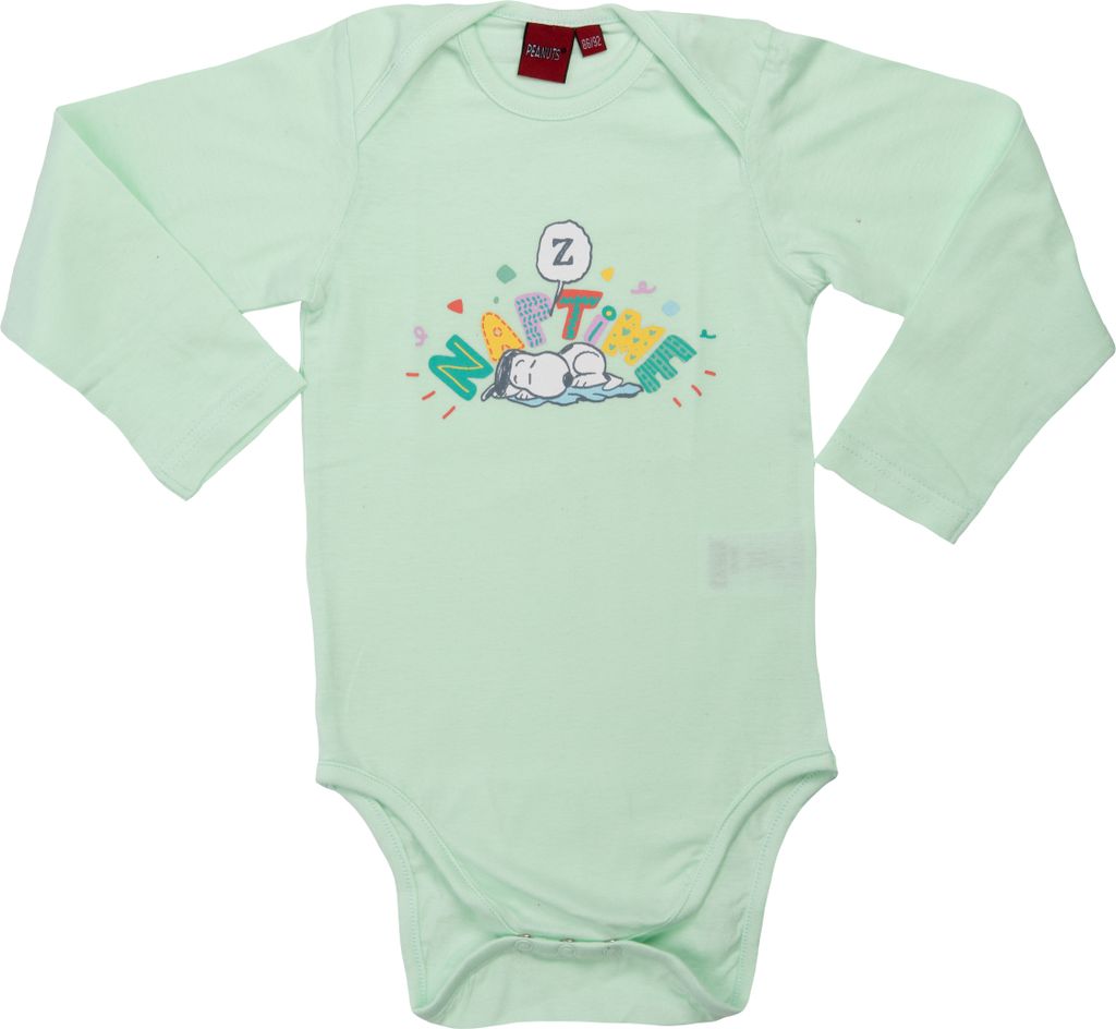 The Peanuts Baby Body Snoopy - Naptime Unisex Strampler Schlafstrampler Kinder Kleinkind Langarm Grün 62-68