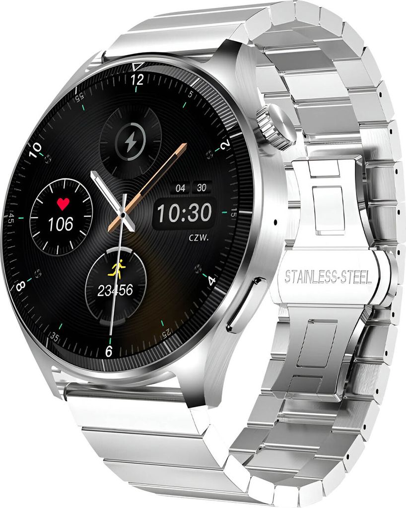 Forever Grand SW-710 Smartwatch für Herren, 1,45", Silber, Produktbild 