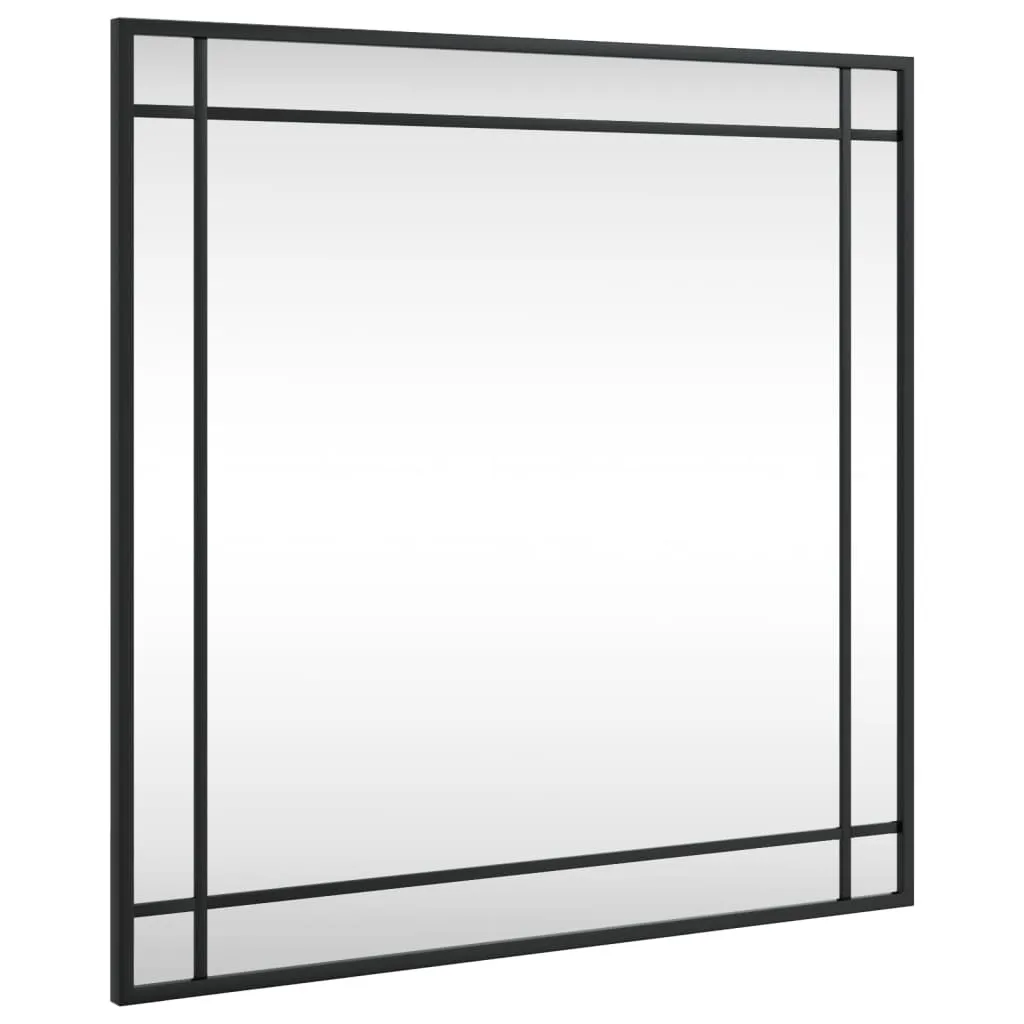 vidaXL Miroir mural Noir 60x60 cm Carré en Fer - Miroir Moderne