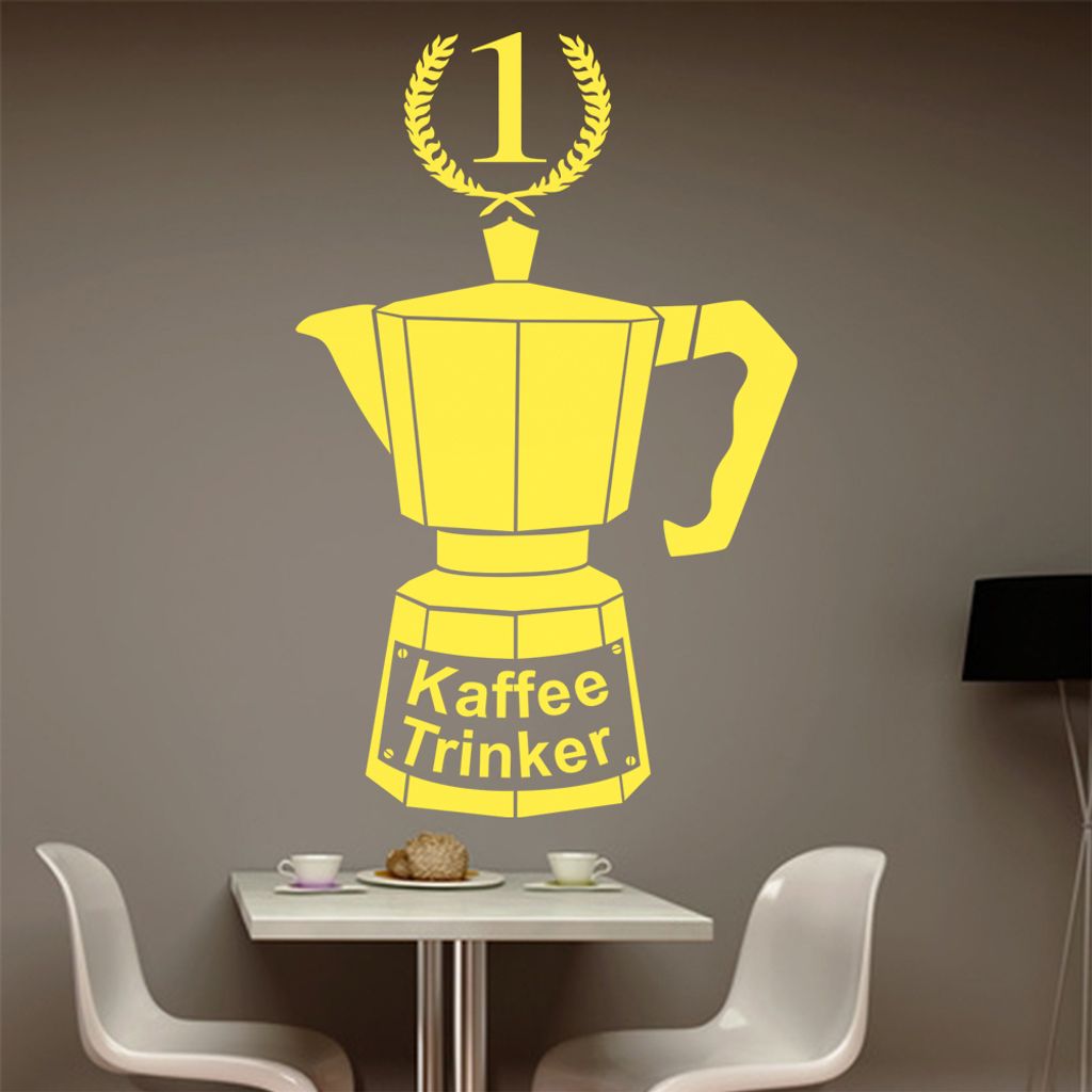 Kaffeetrinker 1. Platz Wandtattoo in 6 Größen - Wandaufkleber Wall Sticker - Dekoration, Küche, Wohnzimmer, Schlafzimmer, Badezimmer