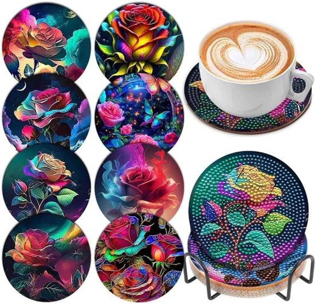 Sous-verres cuisine rose brillant pour protection tasses et mugs