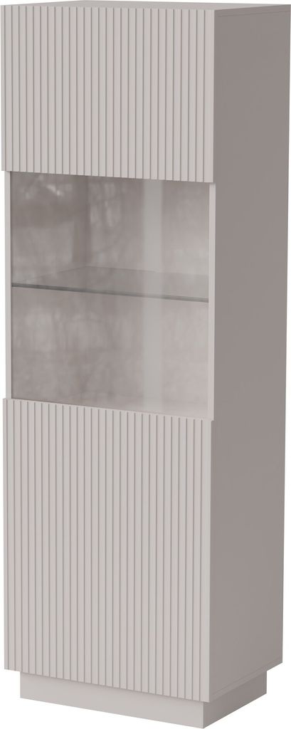 Furniture24 Vitrine Liverti - K Vitrinenschrank 59,5 X 178 X 42 Cm Kaschmir Mdf Wohnzimmerschrank