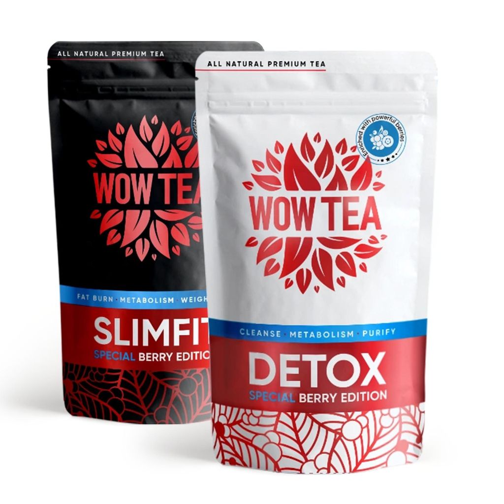 WOW TEA Biofit Berry 42 Tage Kur - 2-Schritt Detox & SlimFit Tee - Beeren Tee Programm für Körperreinigung & Gewichtsmanagement - 100% Natürlich