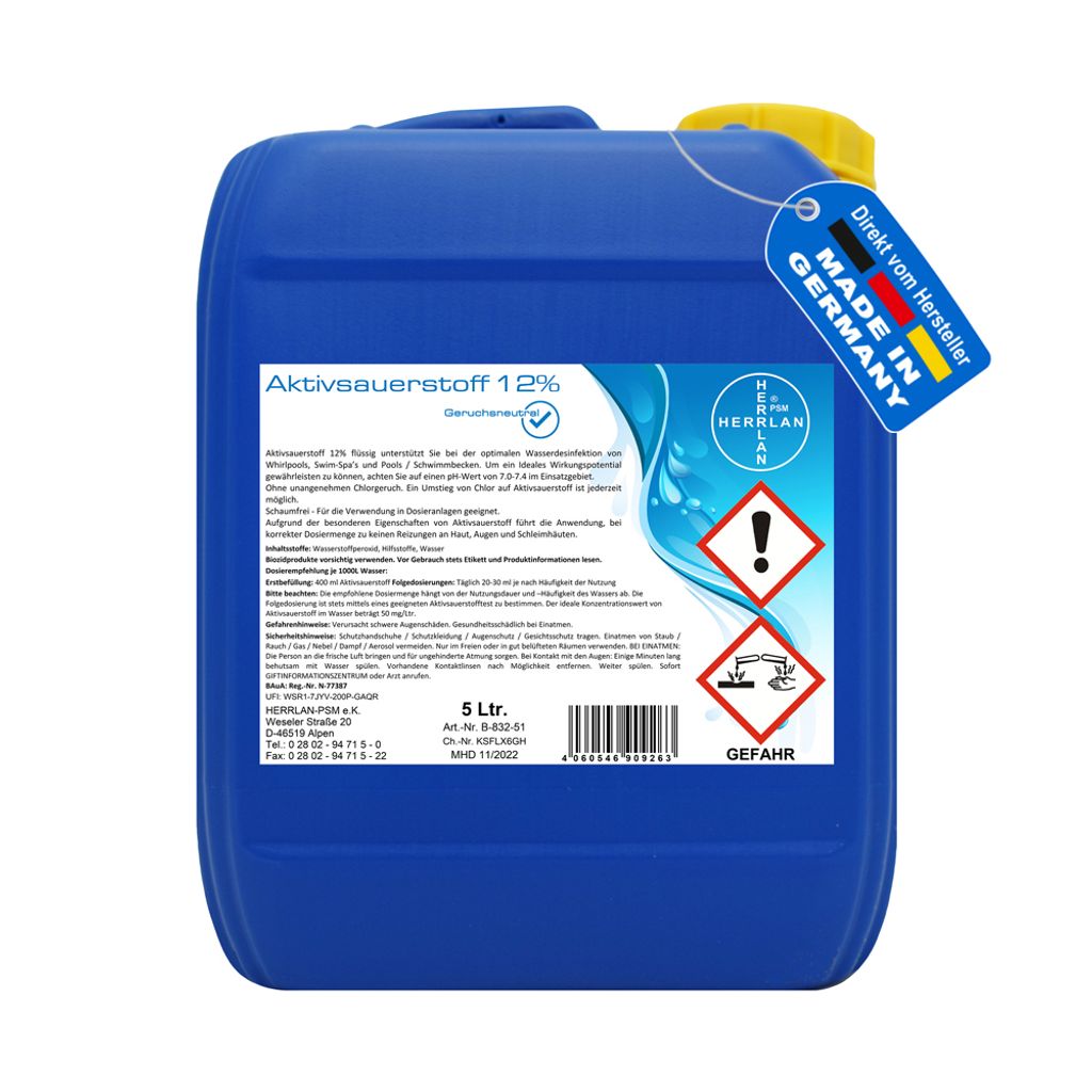 Aktivsauerstoff 12% im 5 Liter Kanister - mit Clear-Water Produktbild 