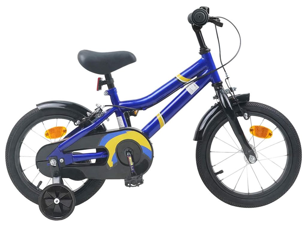 Kinderfahrrad 16 Zoll für 4-6 Jahre alt Blau Weiß
