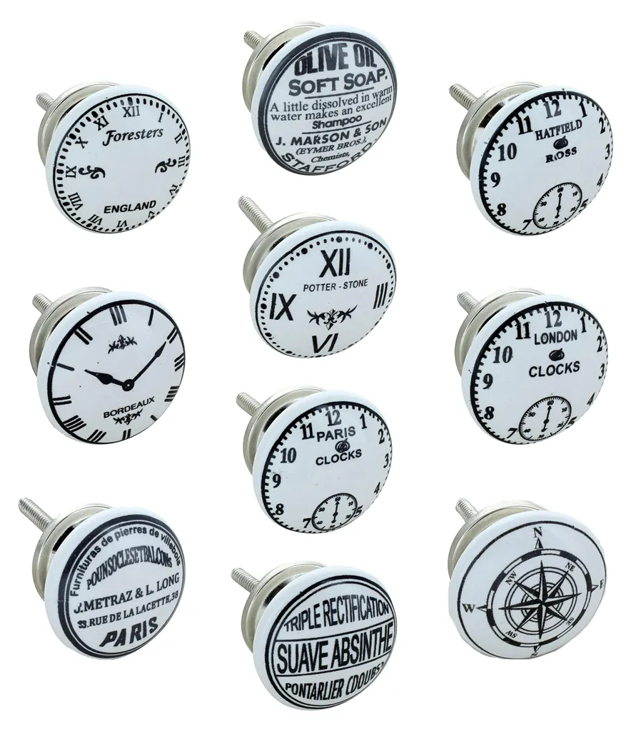 Rénovation de meubles : lot de 10 boutons céramique style rétro chic