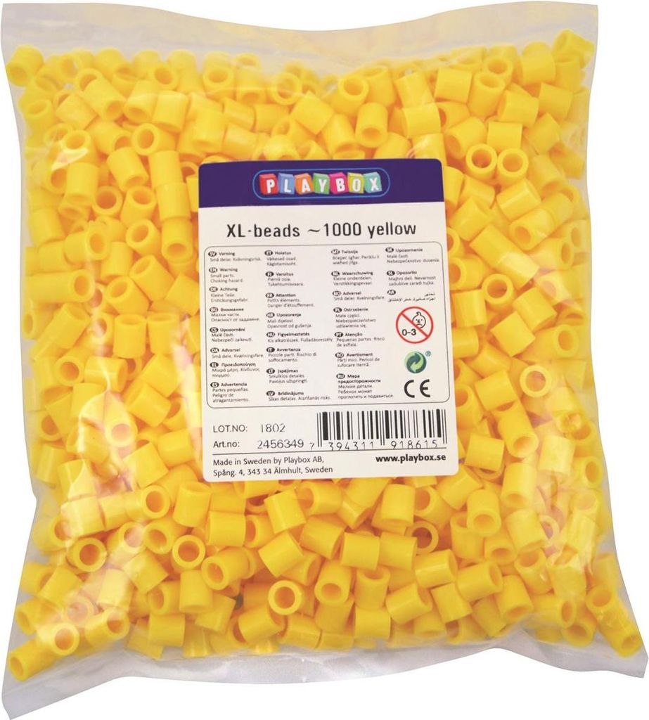 Playbox XL-Perlen 1000 Stück gelb Produktbild 