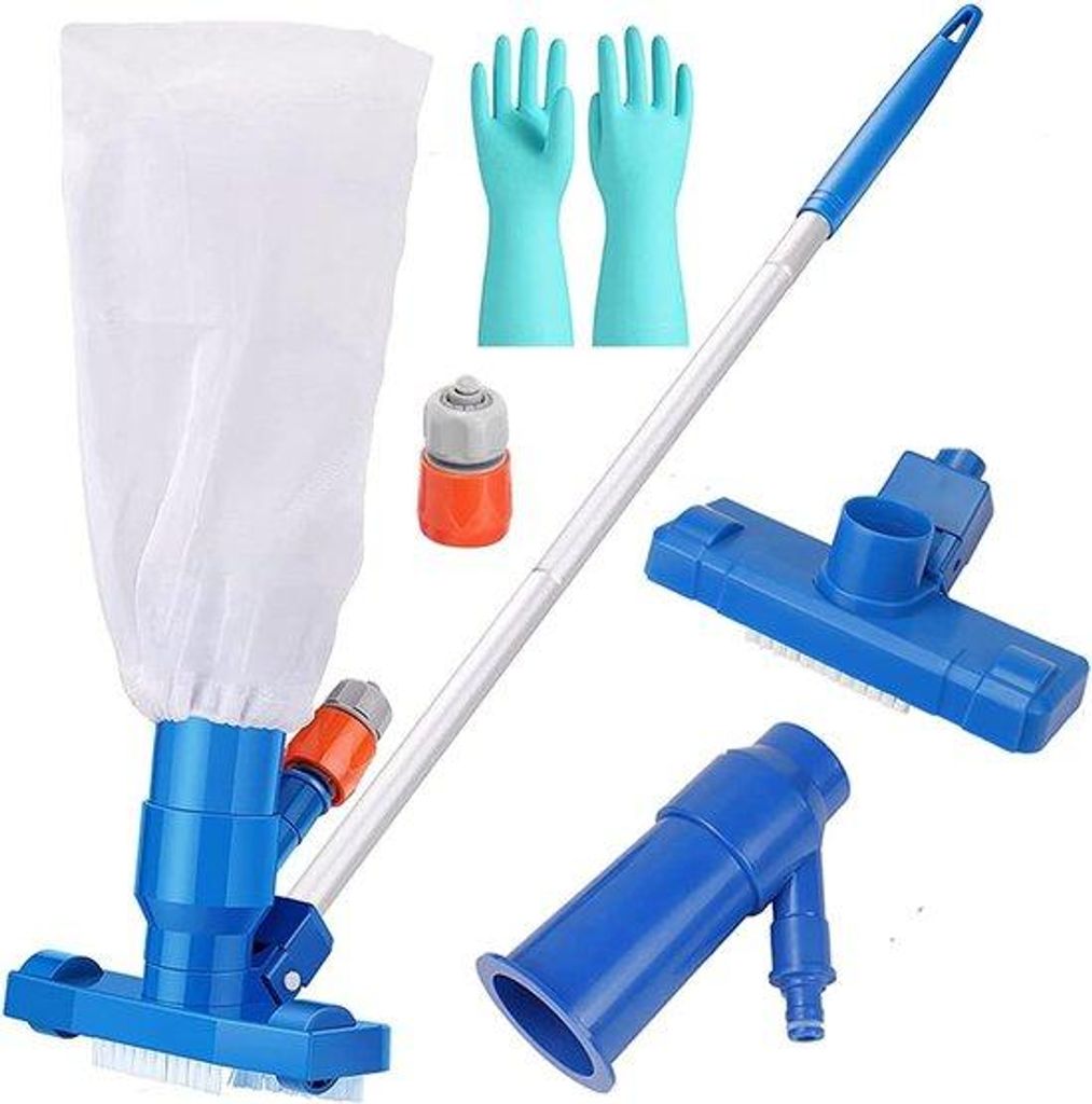 Handstofzuiger für Schwimmbecken, tragbar, für Jacuzzi, SPA-Fontäne, inkl. Reinigungshandschuhen
