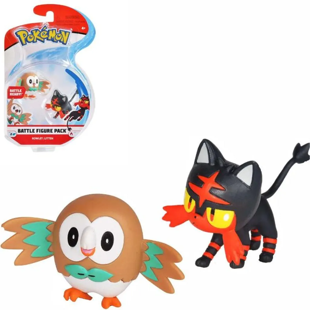 Set de Figurines de Combat Pokemon Rowlet et Litten en PVC Haute Qualité