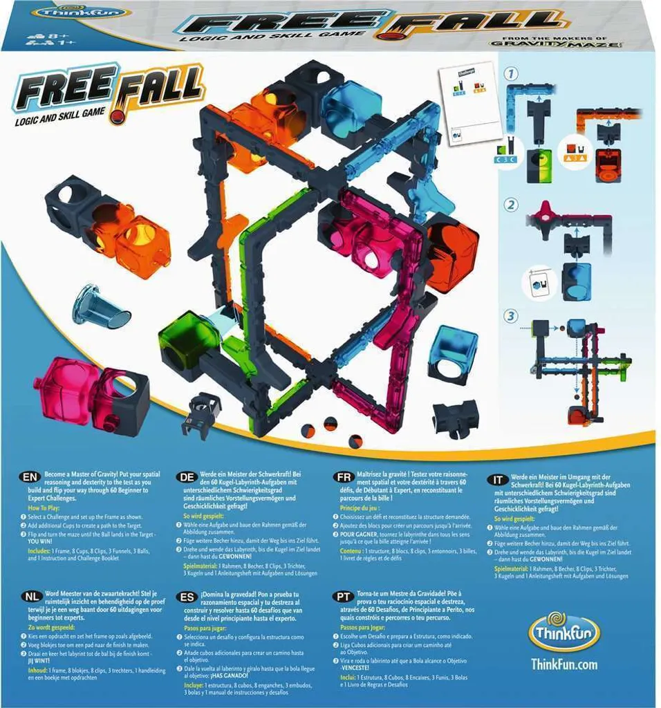 Thinkfun Free Fall 76548 Jeu de Réflexion Logique avec 60 Défis Inclus - 2