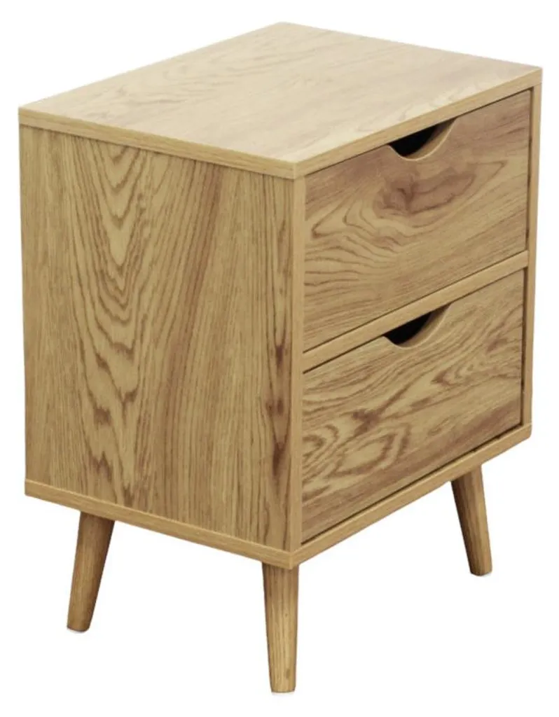 Table de chevet en bois naturel au design moderne avec tiroir - 40x35cm