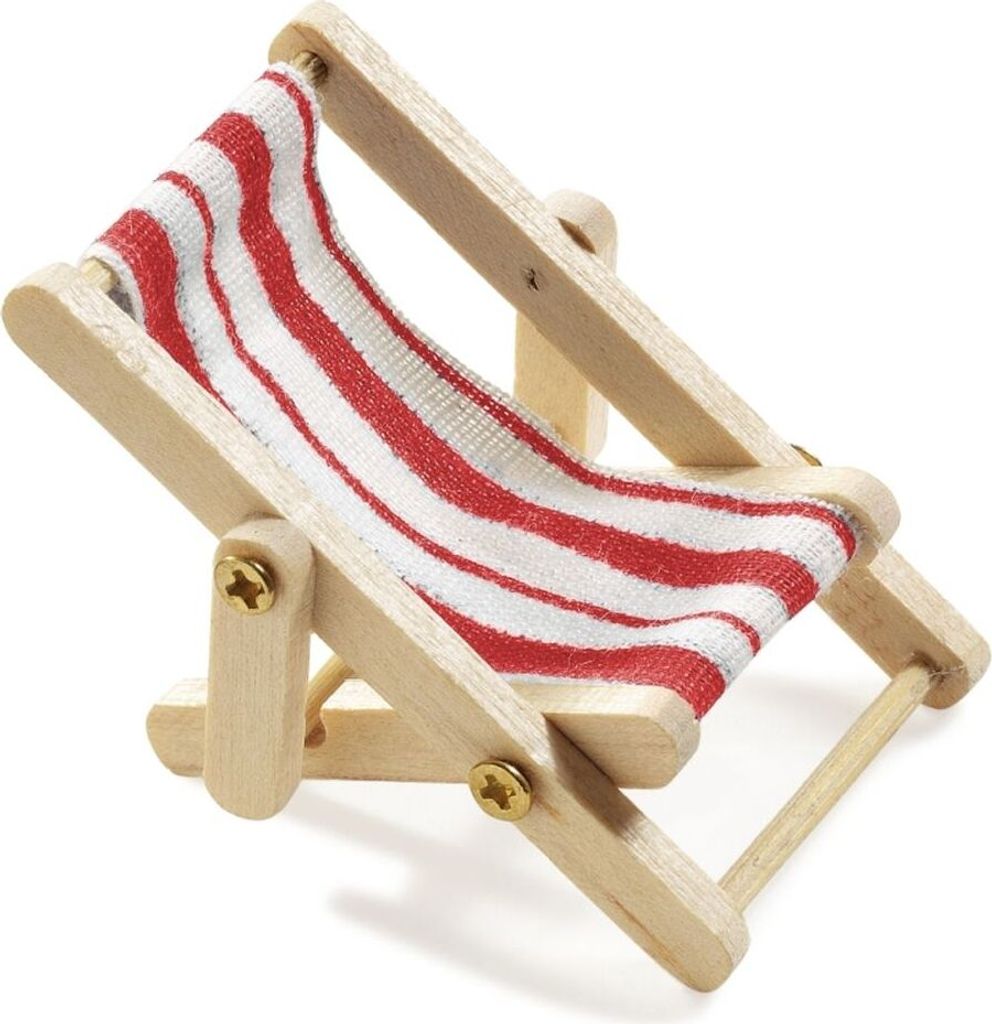 HobbyFun Miniliegestuhl 5 x 3,5 cm rot/weiss, Materialien Produktbild 
