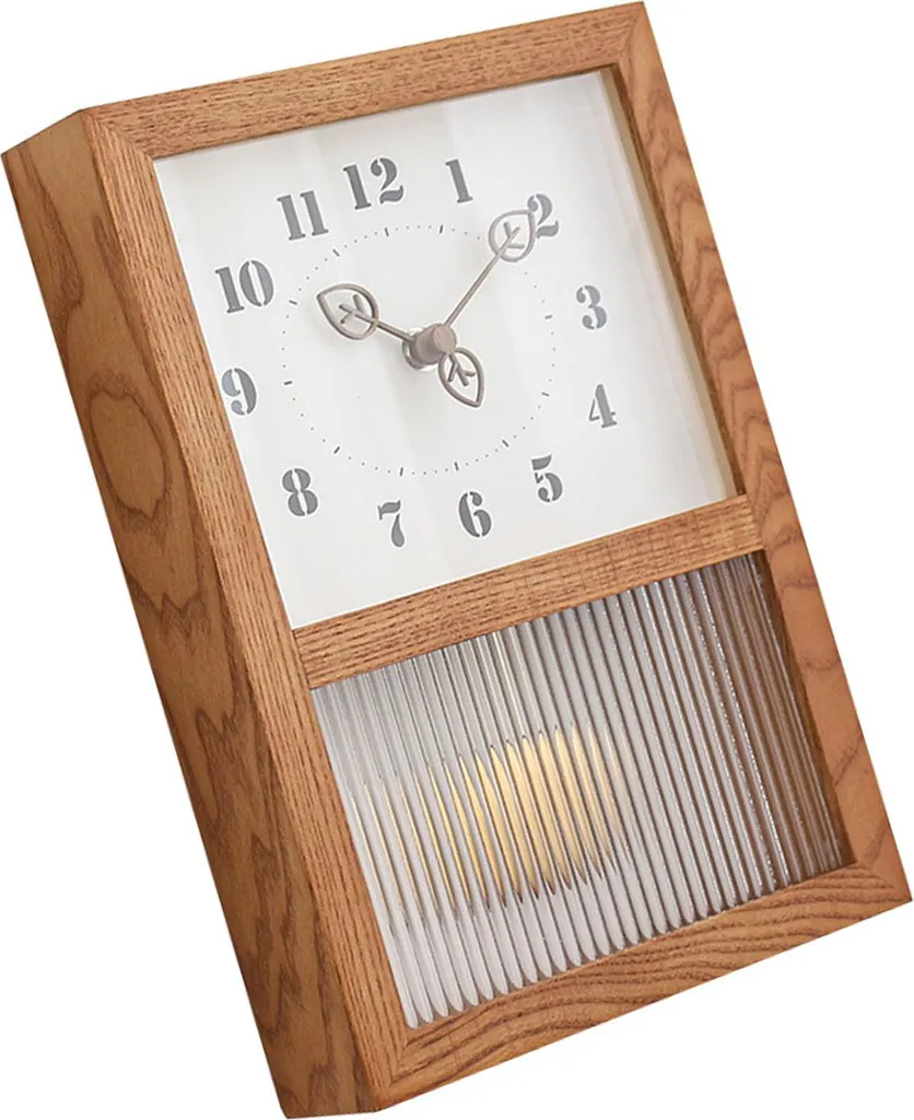 Horloge murale pour salon cuisine et bureau en bois de noyer