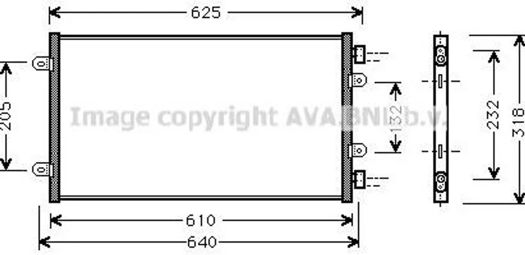 Condenseur clim AVA FT5219 en aluminium renforcé, compatible Punto
