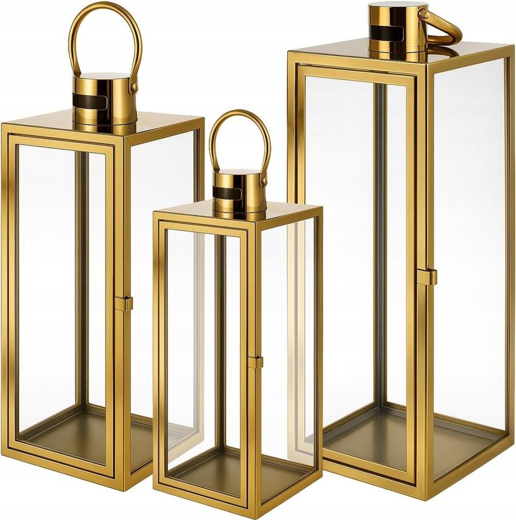 Ruhhy 26476 Set di lanterne a candela, acciaio inox, Immagine del prodotto 