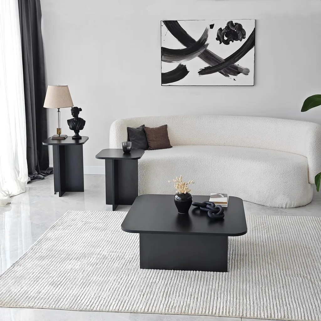 Table Basse Skye Decor Noire : Finition Anti-Rayures et Nettoyage Facile - 2