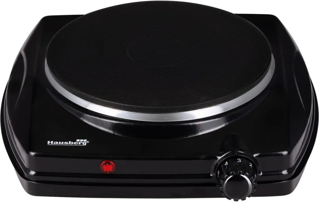 Hausberg HB-519NG Fornello Elettrico da Viaggio 1500W | Nero Ghisa