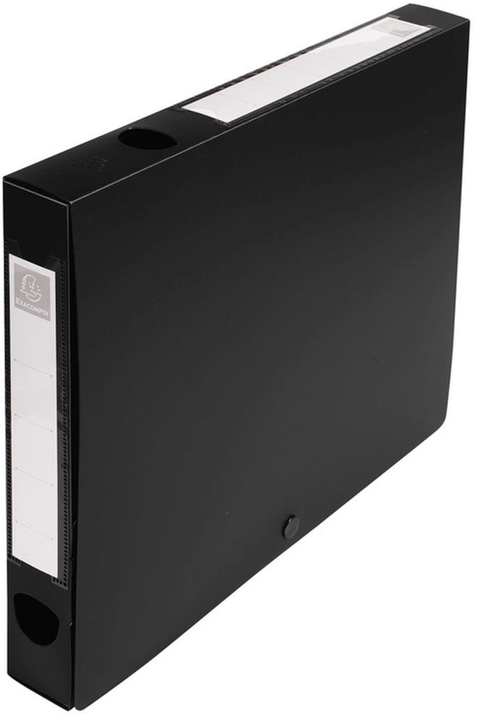 Archivbox mit Druckknopf aus PP 700μ Rücken 40mm blickdicht, DIN A4 Schwarz