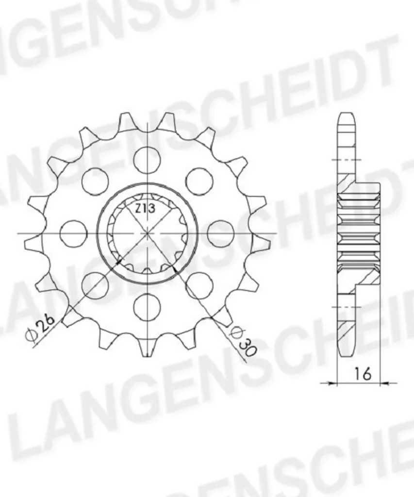 Pignon de sortie de boîte 15 dents pas 525 pour transmission moto