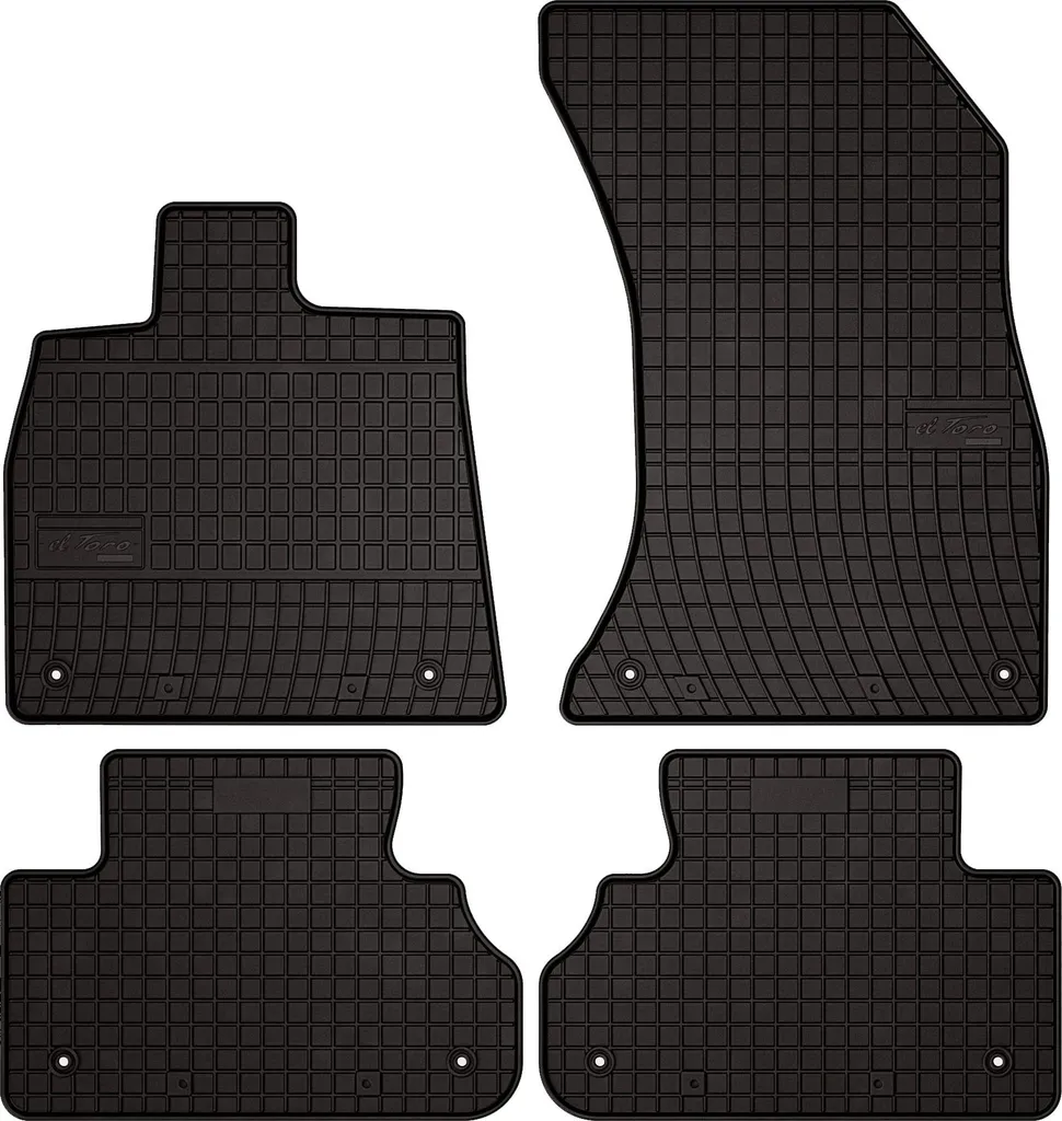 Tappetini auto in gomma adatto per Audi Q5 II FY / F5 (2017-, SUV, Sportback, coupe) neri, set 4 pz, con fissaggi