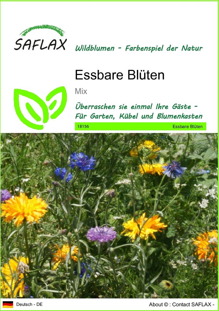SAFLAX - Wildblumen: Essbare Blüten - 1000 Samen - 12 Wildflower Mix