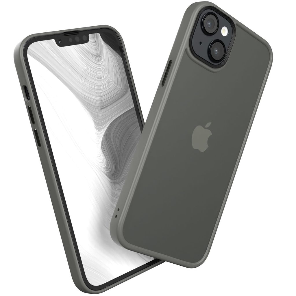 EAZY CASE - Outdoor Case kompatibel mit Apple iPhone 14 Plus, stoßfest, kratzfest, mit Kameraschutz, Silikonhülle in Grau