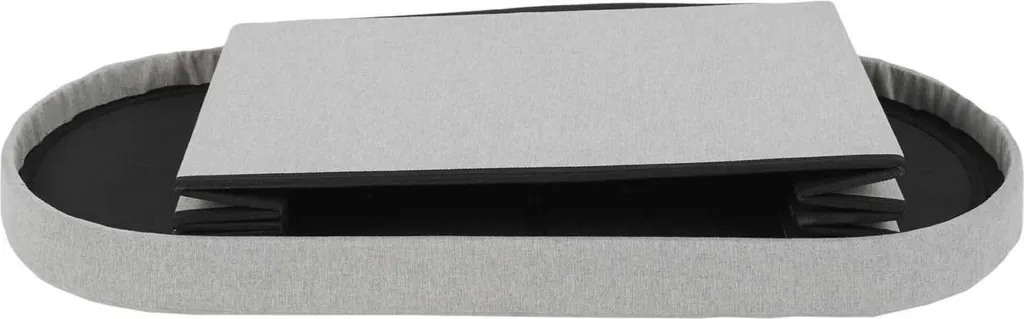 Grand pouf gris pliable 76 cm : solution de rangement et siège d'appoint - 6