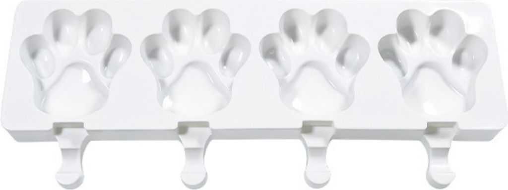 Eisformen-Set (1 Stück), Silikon-Eisformen mit 4 Mulden, ovale Cake-Pop-Form mit 50 Holzstielen für selbstgemachtes Eis am Stiel, Eisformen für ...