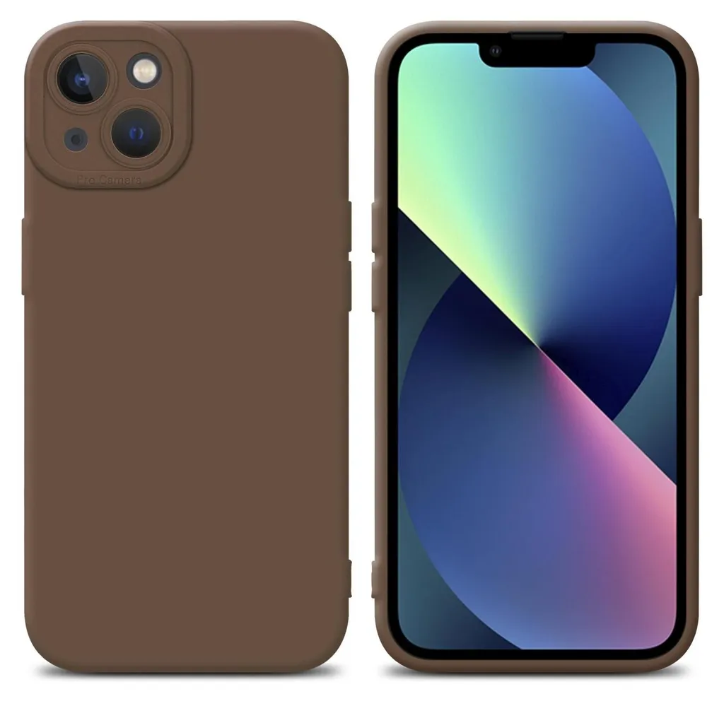 Custodia Cadorabo iPhone 13 Marrone: Protezione TPU Effetto Silicone