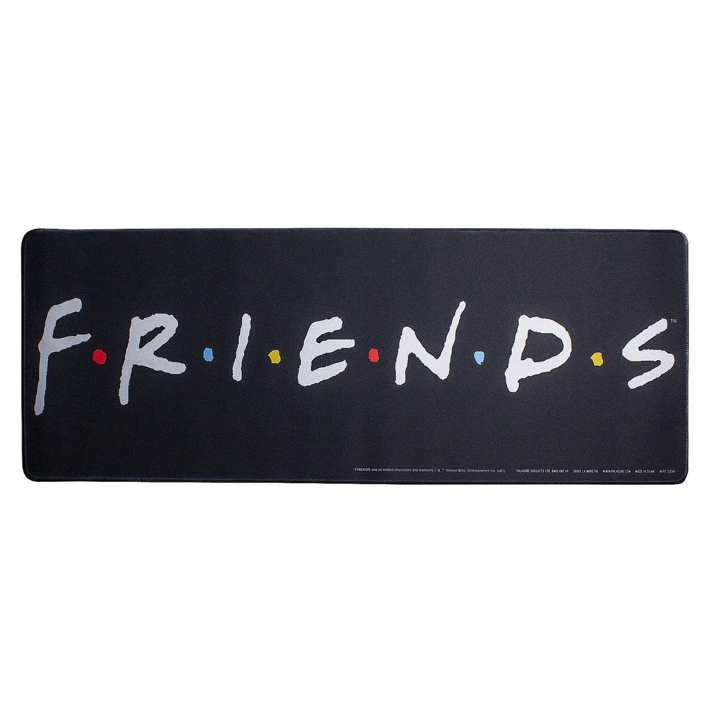 Grand Tapis de Bureau Friends Logo Blanc 80x40cm pour Ordinateur