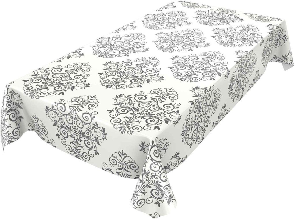 Tischdecke Wachstuch Ornamente Beige Robust Wasserabweisend Breite 140 cm Länge 160 cm