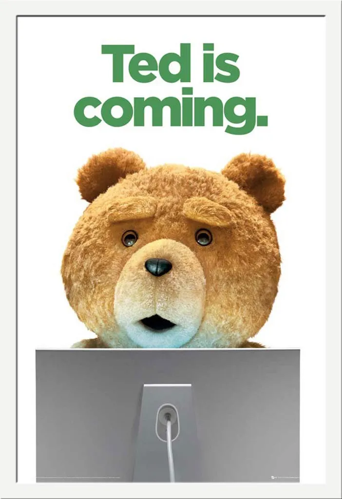 Regalo Originale: Poster Ted + Cornice Shinsuke® Bianca - Pronta da Appendere