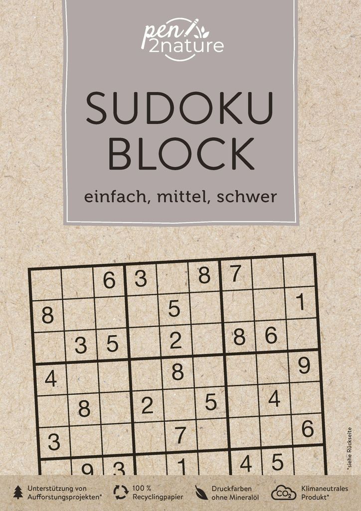 Sudoku-Block: einfach, mittel, schwer. 192 Sudokus in 3 Produktbild 