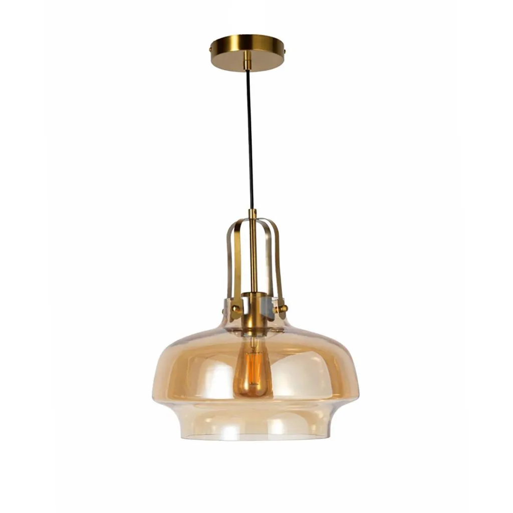 Suspension salon et salle à manger Velara - Lustre chic cristal ambré