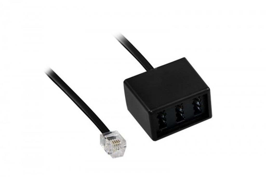 Goobay TAE Telefon Adapter Stecker - 3x TAE N/F/N- Buchse > RJ11/RJ14-Stecker (6P4C)