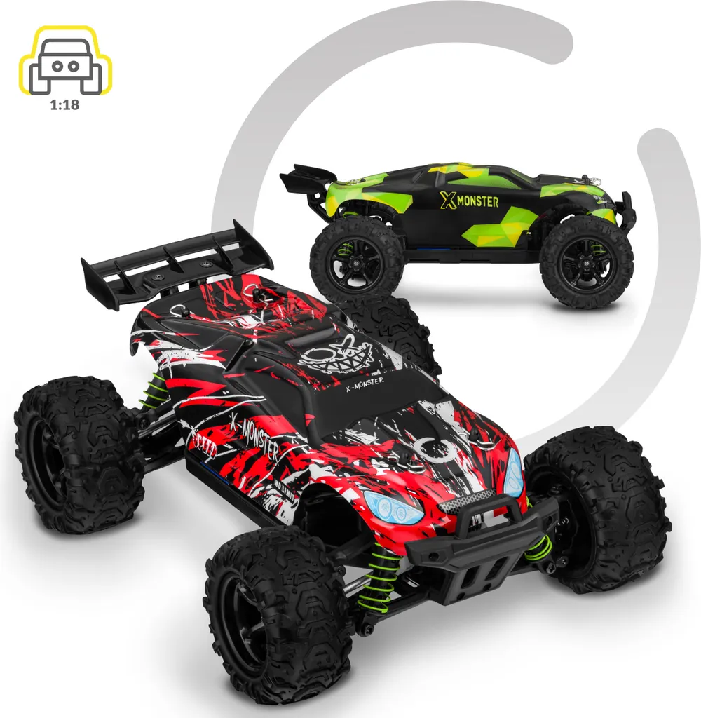Voiture RC incassable 45 km/h X-Monster 3.5 avec 2 coques de rechange - 35