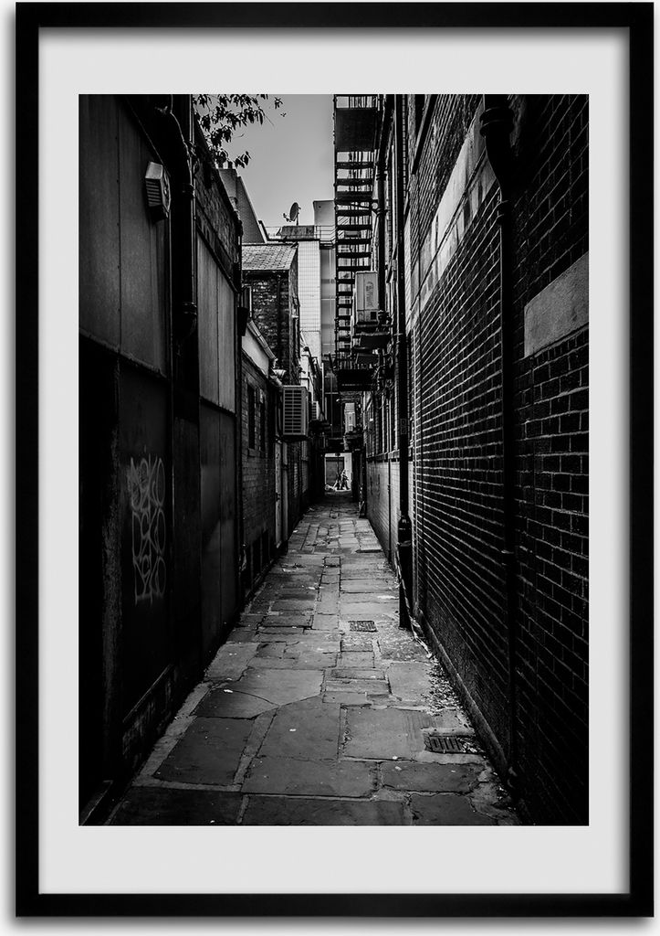 Bild - Bilderrahmen - Foto - 70 cm x 100 cm - MDF - Rahmen - Wandkunst - Städtische Straßen