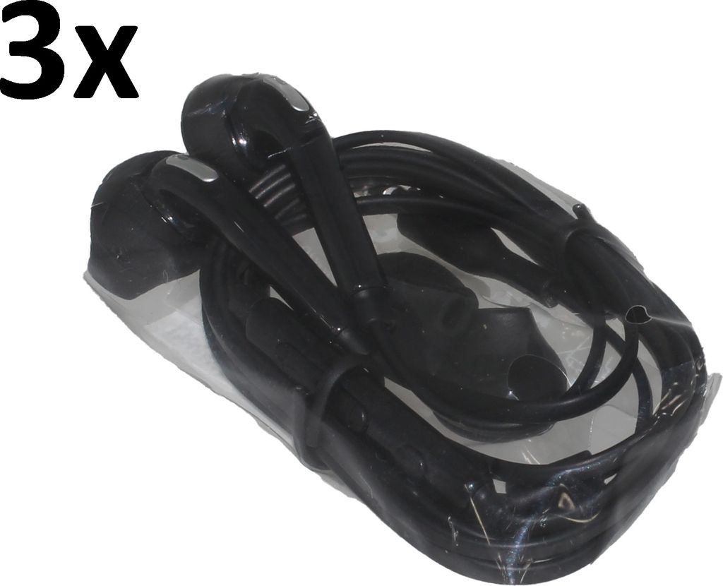 3x Kopfhörer für Original Samsung Galaxy Xcover 4 SM-G390 schwarz In-Ear earphone Headset Ohrhörer 3,5mm Stereo Sound 920 + Hakai Pad