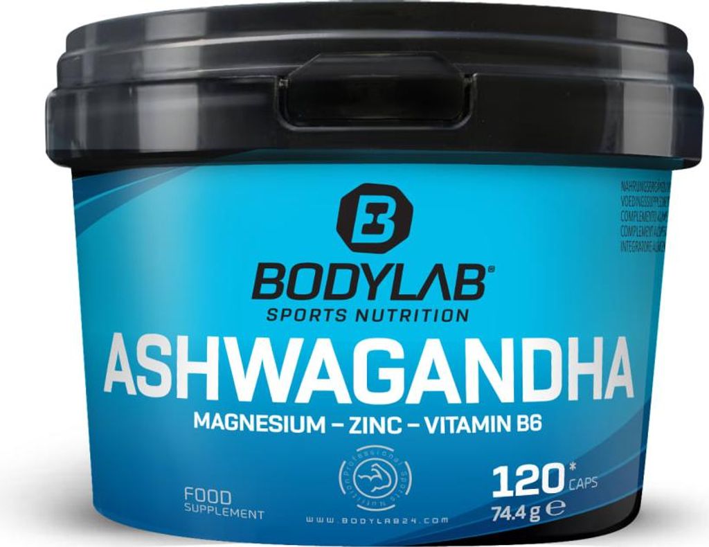 BODYLAB Ashwagandha + Magnesium - Zinc - Vitamin B6 (120 Kapseln)