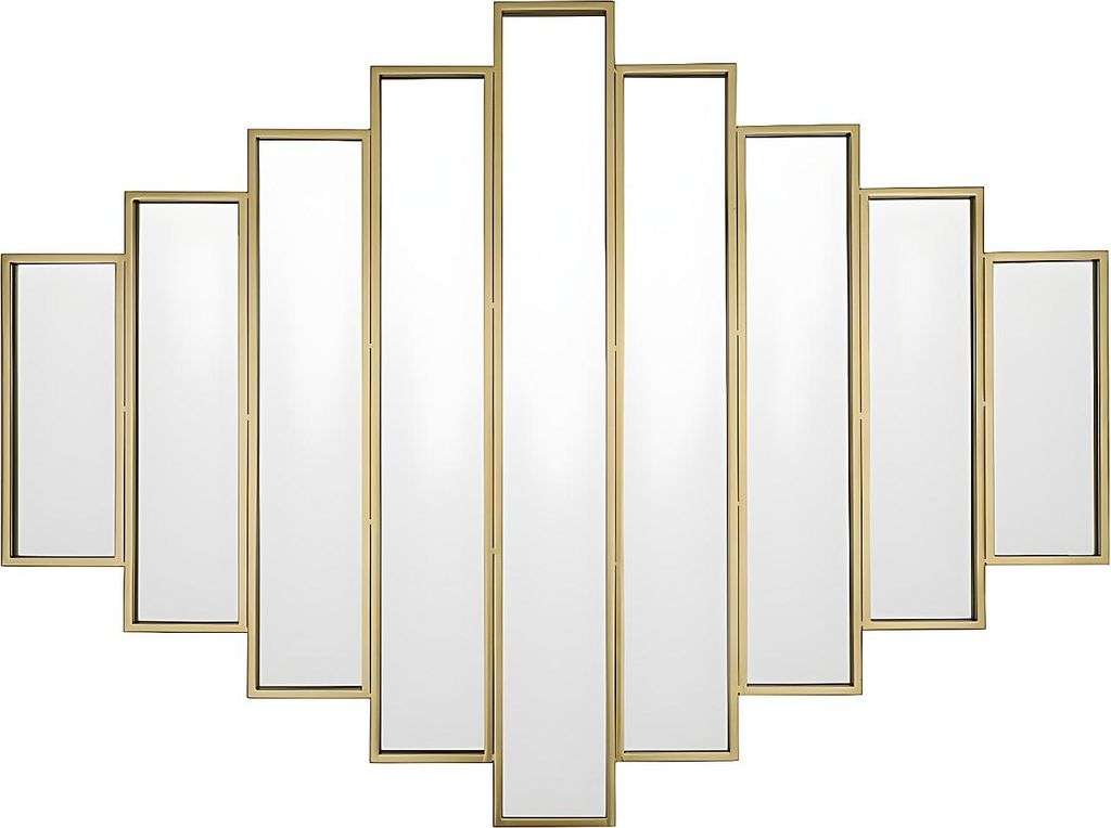 Art DecoGALICE symmetrischer Metallspiegel - L. 90 x H. 120 cm - Gold