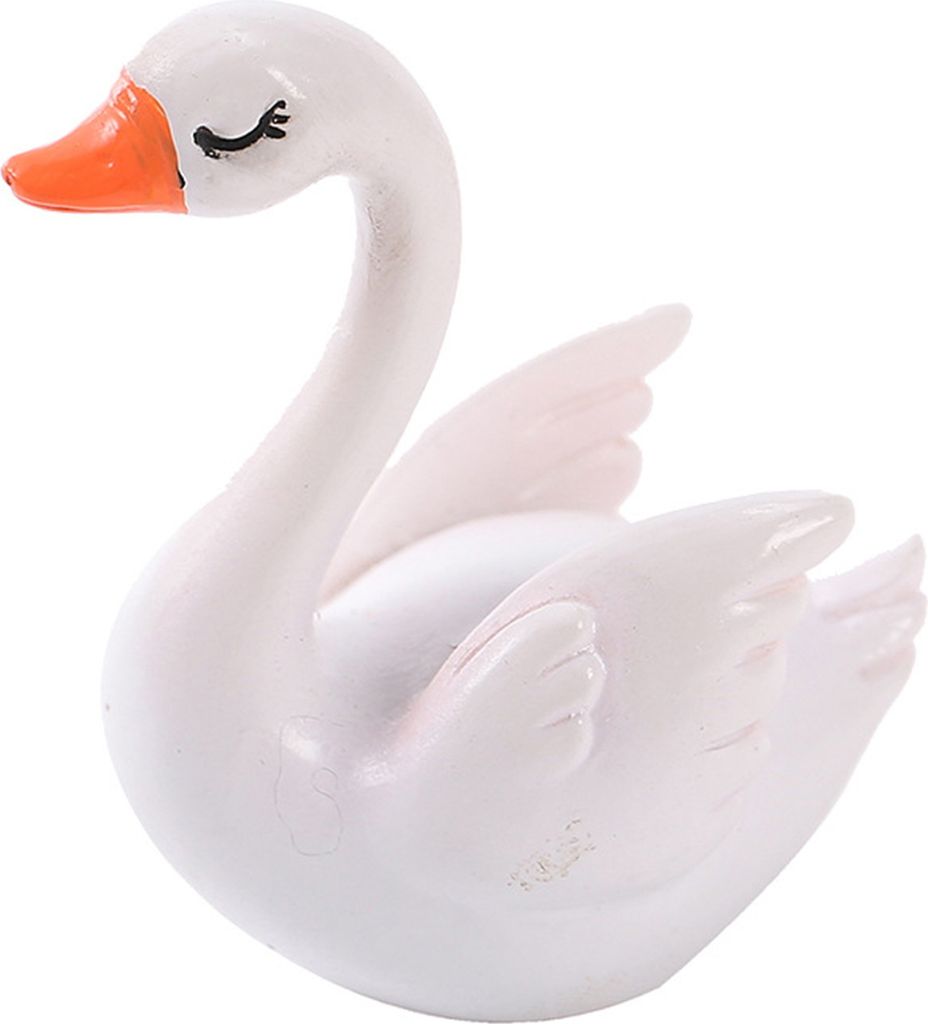 Swan-Orament Lebendige Haltung dreidimensionales realistisches Aussehen dekorative kreative Mikrolandschaft Mini Swan Model Desktop Supply-A