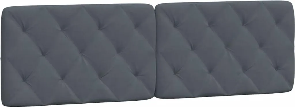 Coussin de tête de lit contre mal de dos, velours gris foncé 152 cm