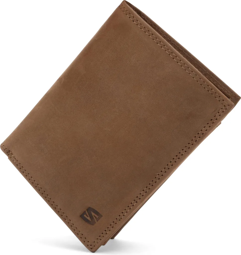 SERASAR Portafoglio Uomo 13cm Marrone Pelle - Resistente e Sicuro