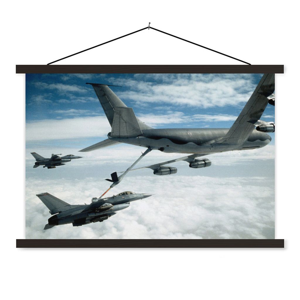 MuchoWow Textilposter Bild von mehreren Kampfjets 150x100 cm mit schwarzem Rahmen - Schlafzimmer