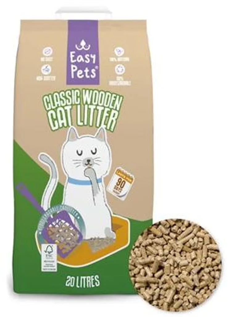Litière chat Easypets Wood Pellets Biodégradable et Sans Poussière