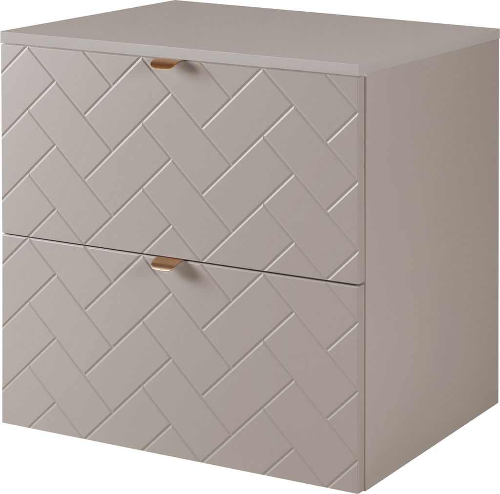Badezimmerschrank, Kaschmir mit goldener Griff / mit oberer Platte, 60 x 57 x 46 cm