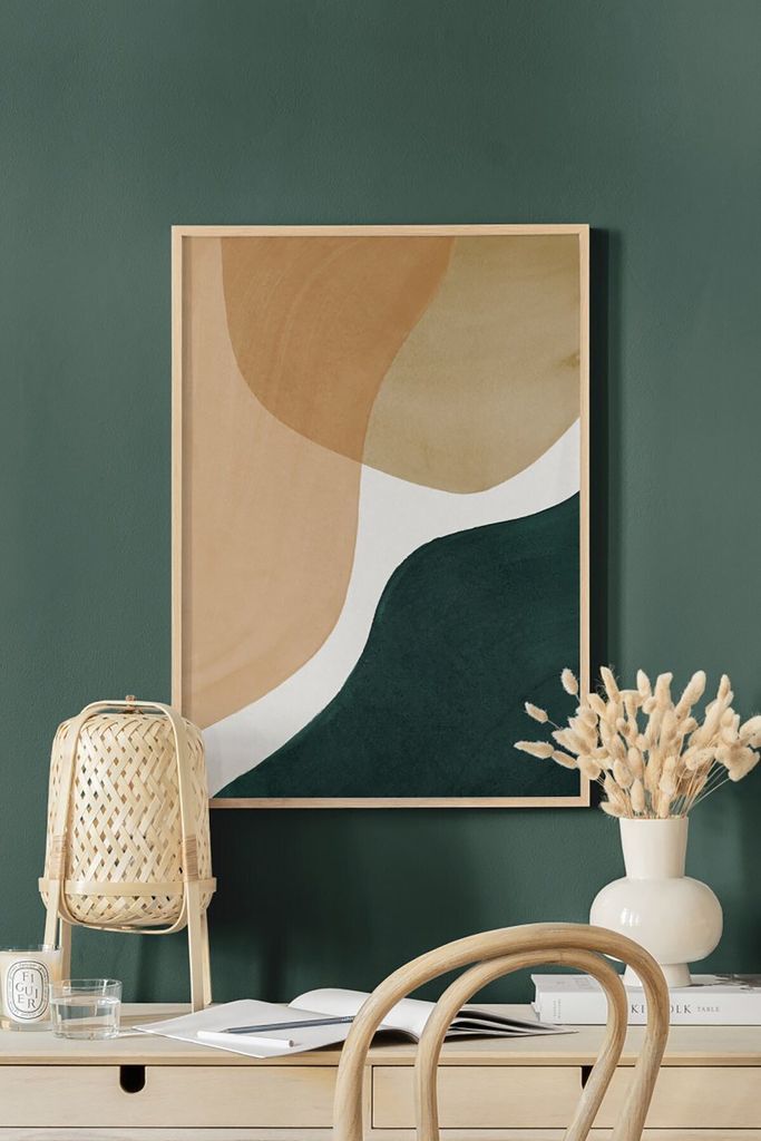 Wallity, Tekhamcerceve90, Dekoratives gerahmtes Gemälde, Mehrfarbig, 100 % MASSIVES HOLZ , 33 x 48 x 2 cm